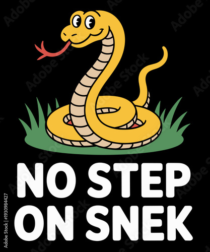 No Step On Snek Gadsden Flag Funny Hand Drawn Snake