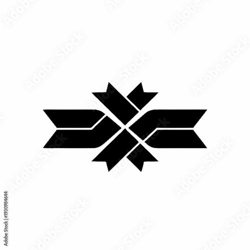 Abstract Black Geometric Symbol Design Element.
