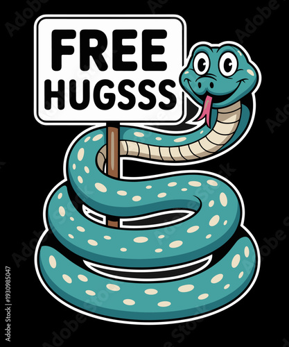 Free Hugsss Snake Hug Lover Reptile Sarcastic Funny Joke