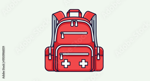 Red Backpack School Bag.