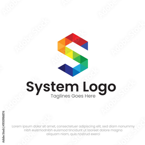 Free Download S Letter Vibrant Logo with Modern Geometric Shapes - GFXLoad
