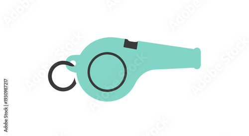 Teal Whistle Keychain.