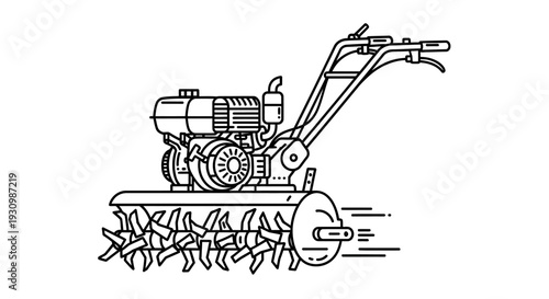Tiller Machine Gardening Tool.