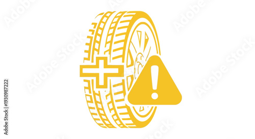 Tire Warning Sign Flat.