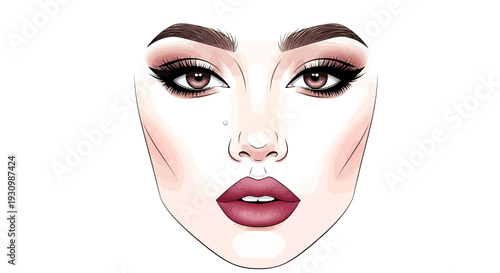 Woman Face Closeup Portrait.