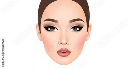 Woman Face Closeup Portrait.