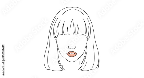 Woman Face with Bangs.