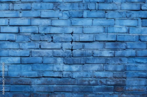 Processed collage of dark blue old brick wall texture. Background for banner, backdrop or texture.