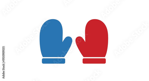 Blue and Red Mittens.