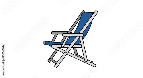 Blue Beach Chair Illustration.