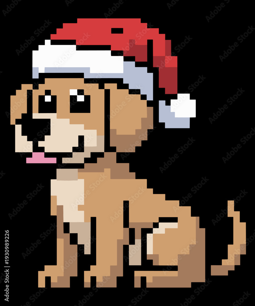 Obraz premium Snake Pixelated Christmas - Funny Snake Xmas