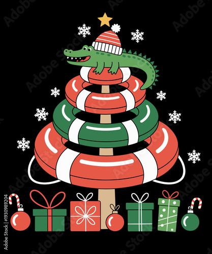 Snake Christmas Tree Funny Snake