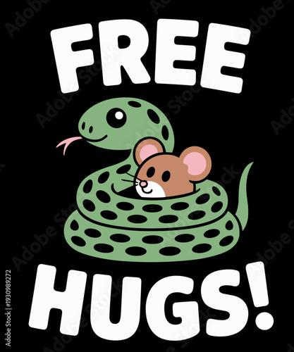 Humor Snake Hugs Funny Reptile