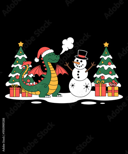 Funny Snake Snowman Christmas Tree Xmas