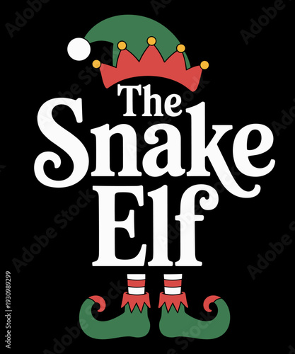 The Snake Elf Christmas Snake Lovers Funny Xmas