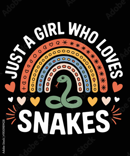 Just A Girl Who Loves Snakes Rainbow  for Snake Lover