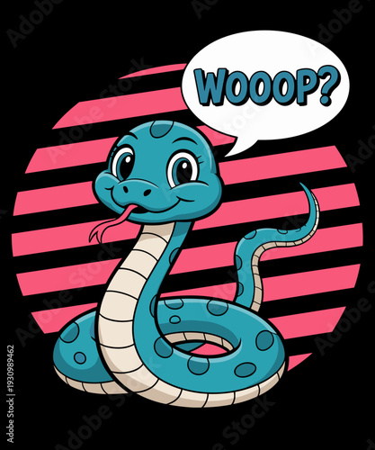 Funny Green Snake Comic Lover