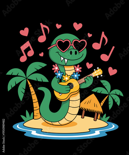 Funny Snake Hawaiian Costume Kids Summer Vacation Snake