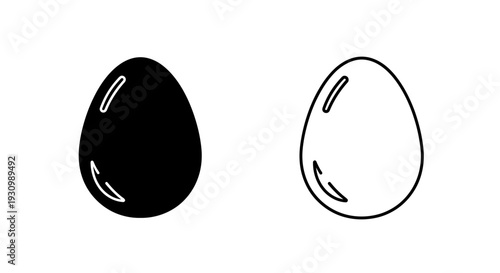 Minimalist eggs illustration: black and white eggs design, simple egg artwork Vector