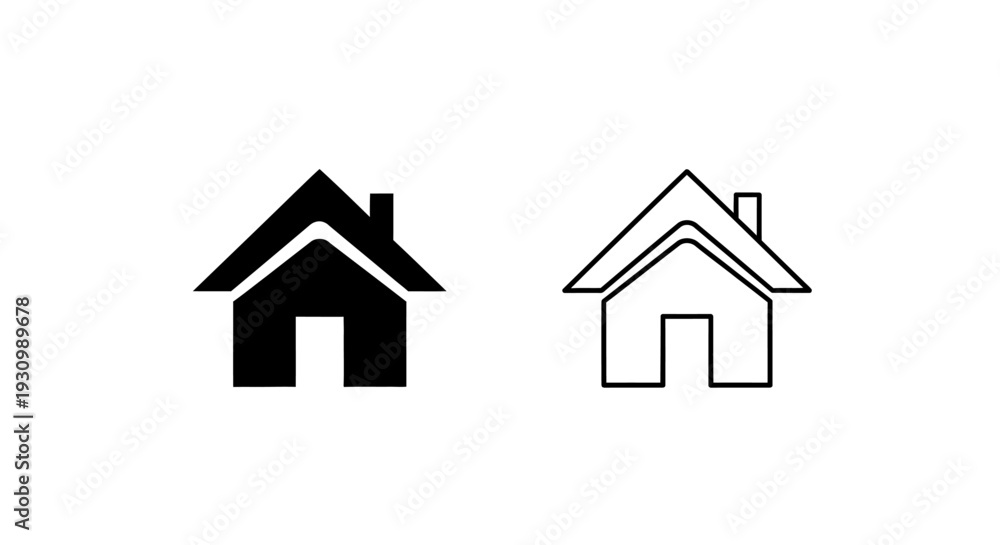 Fototapeta premium Minimalist house icon design elements for modern graphic design projects Vector