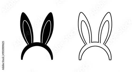 Cute bunny ears headband design, perfect for costume and party accessories Vector