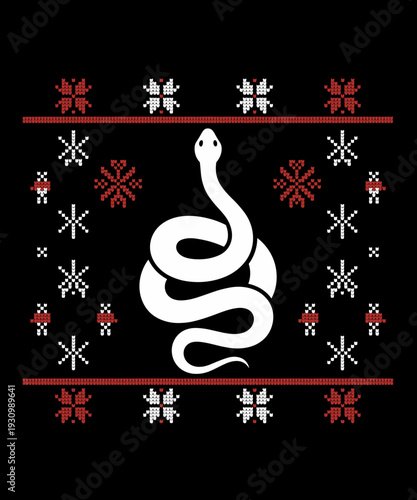 Funny Snake Lovers Santa Hat Ugly Christmas