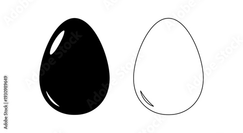 Black and white eggs minimalist design vector illustration Vector