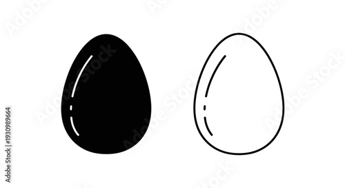 Minimalist black and white egg design vector illustration Vector