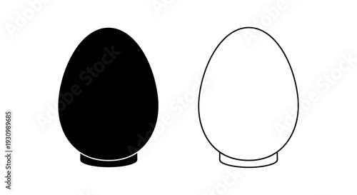Black and white eggs on white background minimalist design Vector