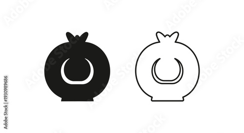 Minimalist black and white abstract bag designs with handles for fashion branding Vector