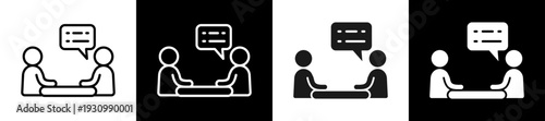 Mentorship Icon In Flat Version On Black And White Background