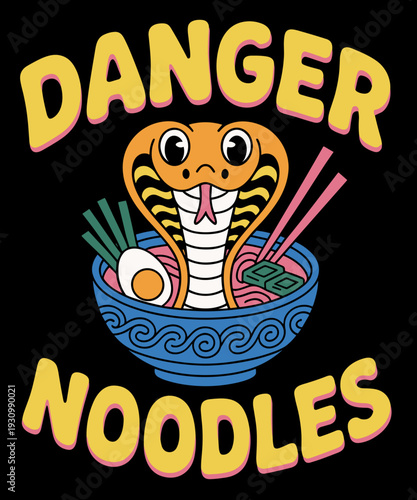 Danger Noodles Funny Snake Ramen Bowl Reptile Humor