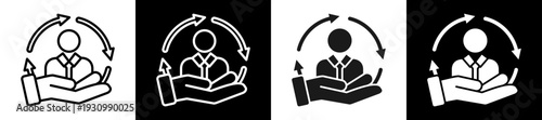 Mentorship Icon In Flat Version On Black And White Background