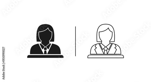 Business icons: male and female professionals in formal attire Vector