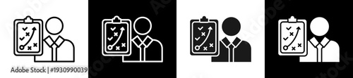 Teacher Icon In Flat Version On Black And White Background