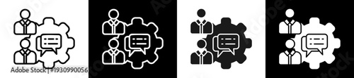 Partnership Icon In Flat Version On Black And White Background
