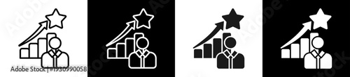 Mentoring Icon In Flat Version On Black And White Background