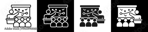 Strategy Icon In Flat Version On Black And White Background