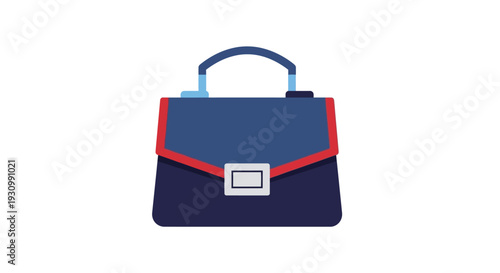Blue Handbag with Red.