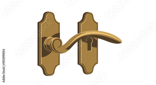 Brass Door Handle Hardware.