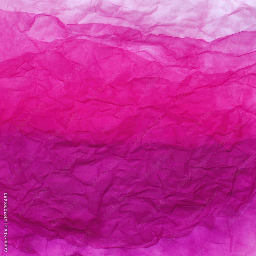 Fototapeta premium Magenta ink blooming on wet rice paper, translucent layers, soft gradient texture
