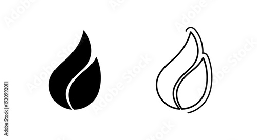 Minimalist flame icon designs for modern branding and web use Vector