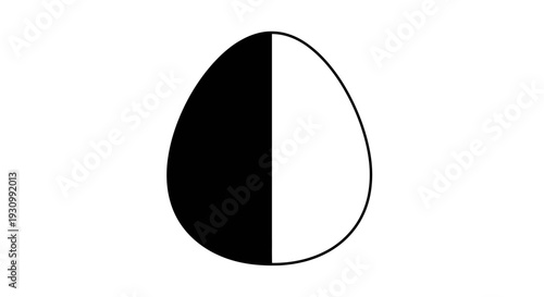 Minimalist black and white egg shape design vector illustration Vector