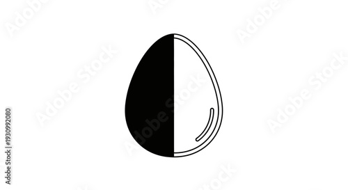 Minimalist black and white egg shape design vector illustration Vector