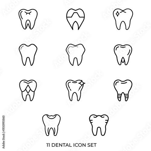 Dental icon set vector