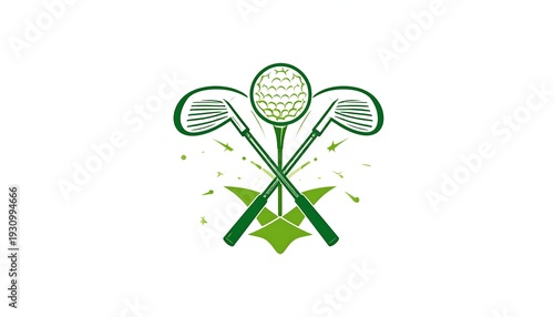 Golfing Icon - Clubs and Ball for Sports Enthusiasts.