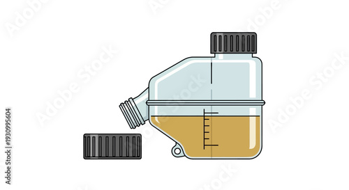 Glass Bottle with Liquid.