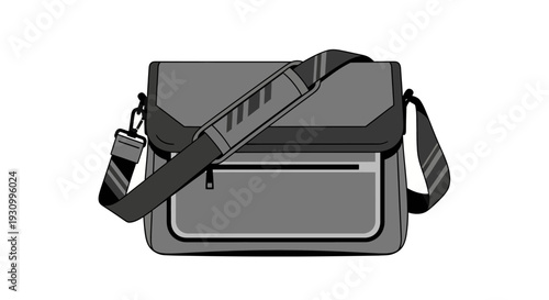 Gray Messenger Bag.