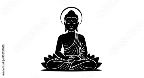 Buddha Statue Sitting Meditation Lotus Position.
