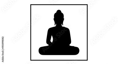 Silhouette of Person Meditating in Lotus Position.